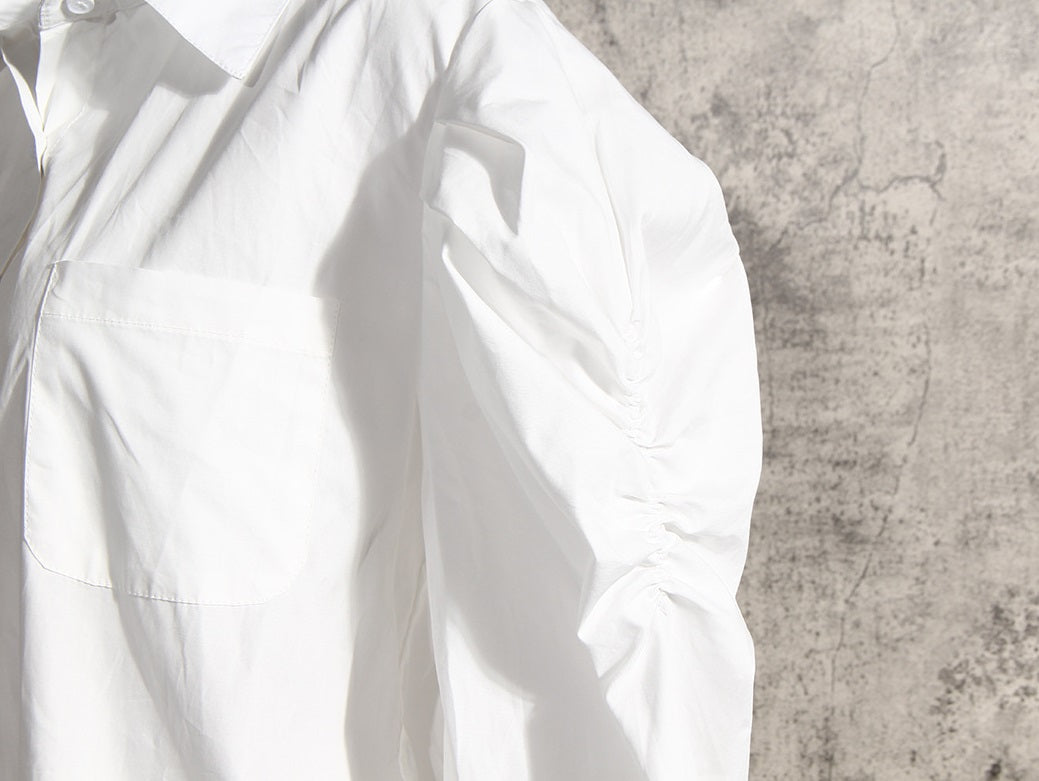 White Puffed Sleeve Shirt