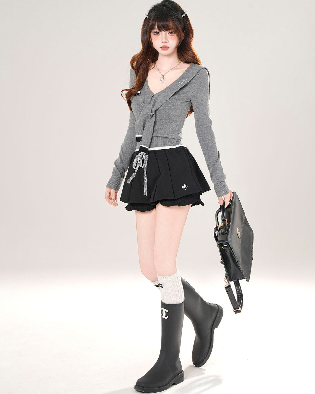 Millennium Dreamcore Slim Fit Sailor Collar Top