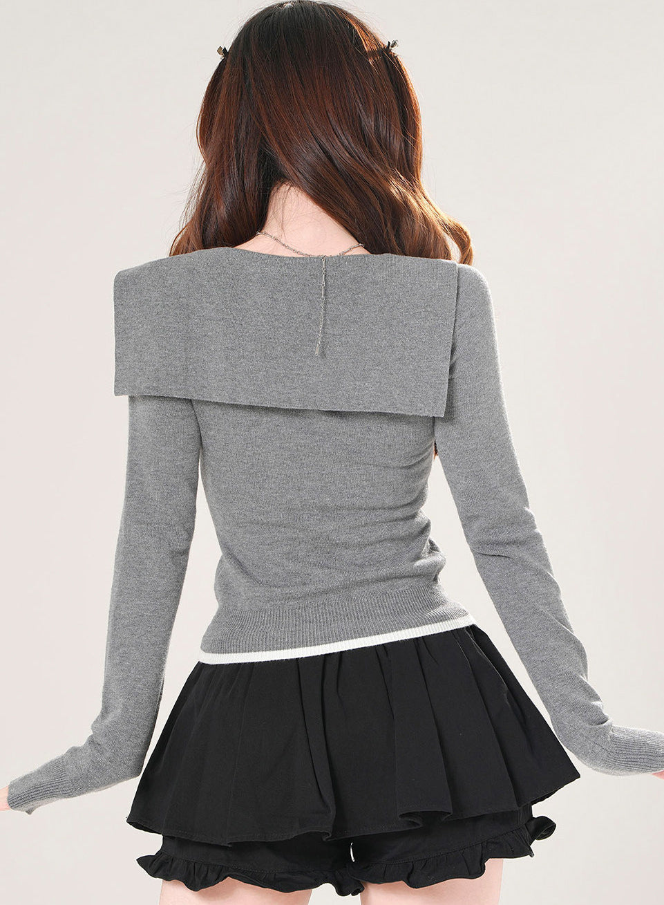 Millennium Dreamcore Slim Fit Sailor Collar Top