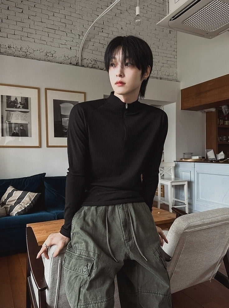 Minimalist Half Zip Long Sleeve Fitness Top