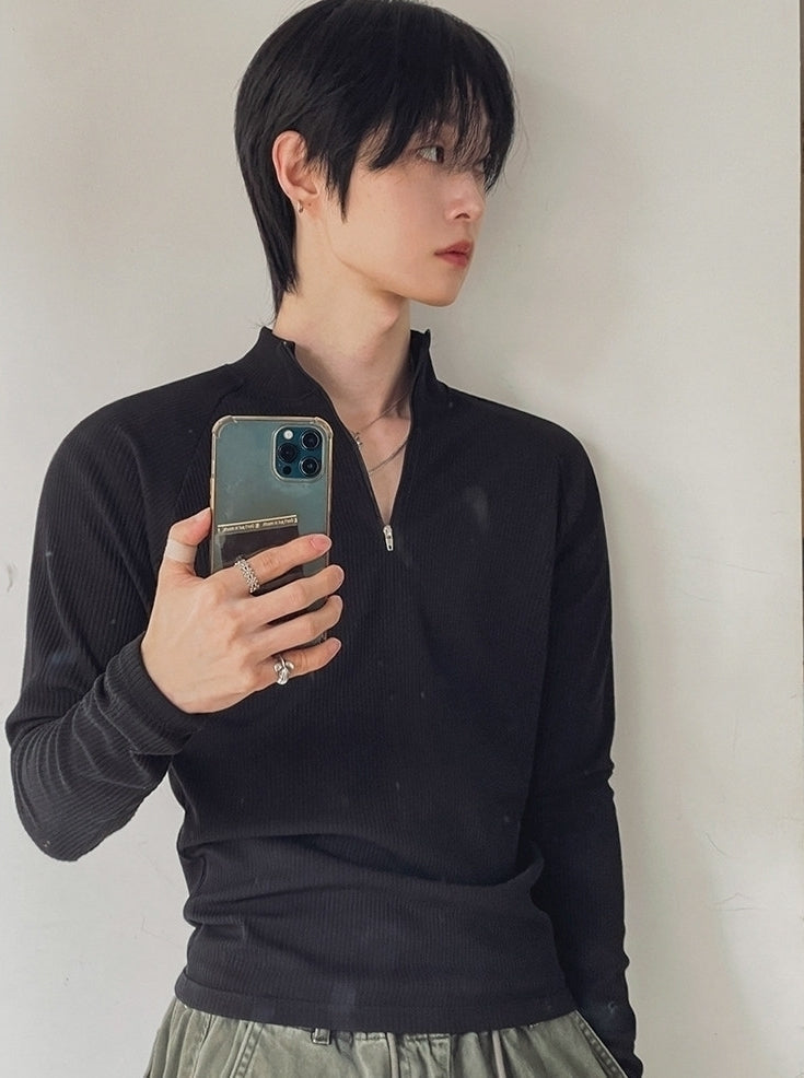 Minimalist Half Zip Long Sleeve Fitness Top