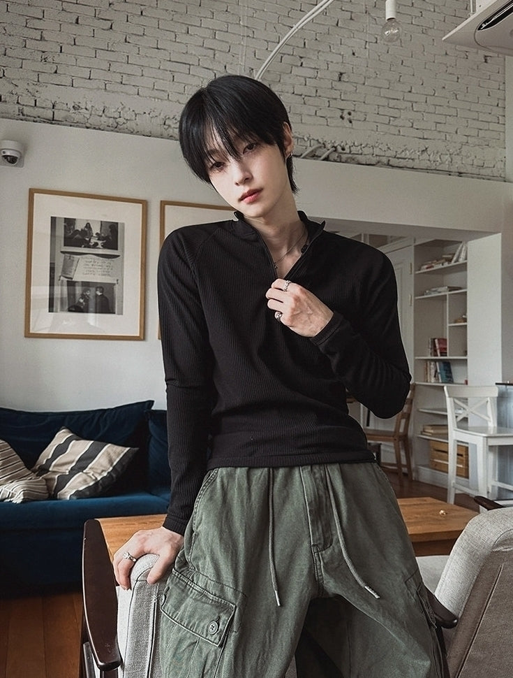 Minimalist Half Zip Long Sleeve Fitness Top