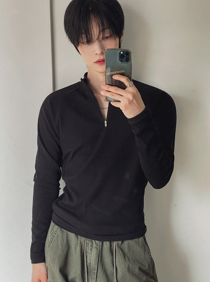 Minimalist Half Zip Long Sleeve Fitness Top