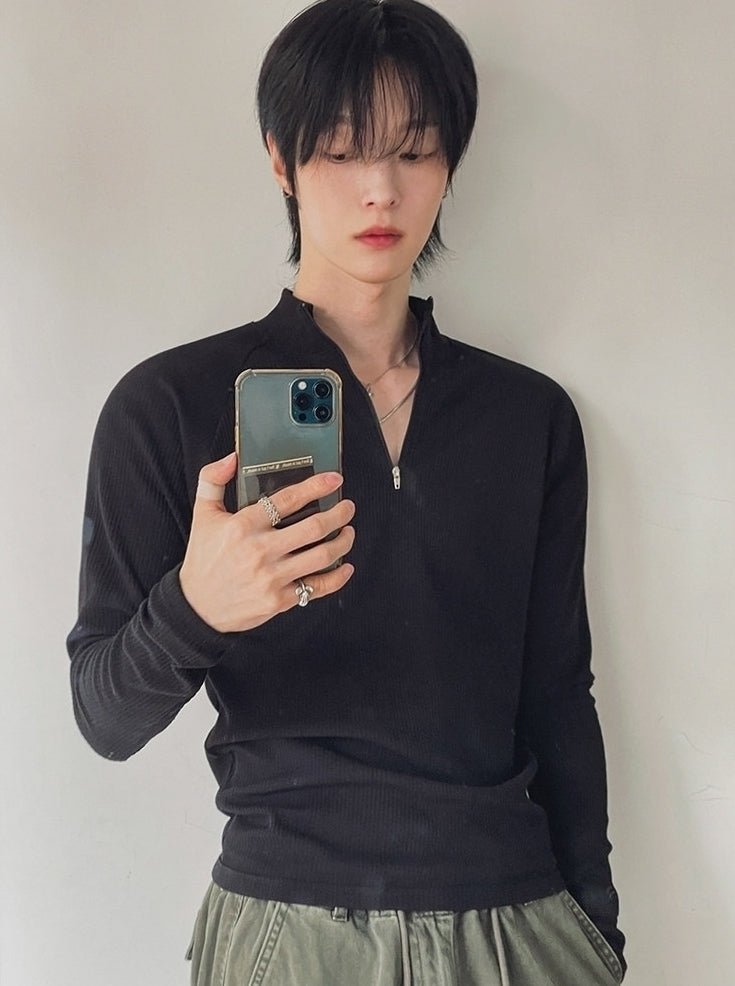 Minimalist Half Zip Long Sleeve Fitness Top