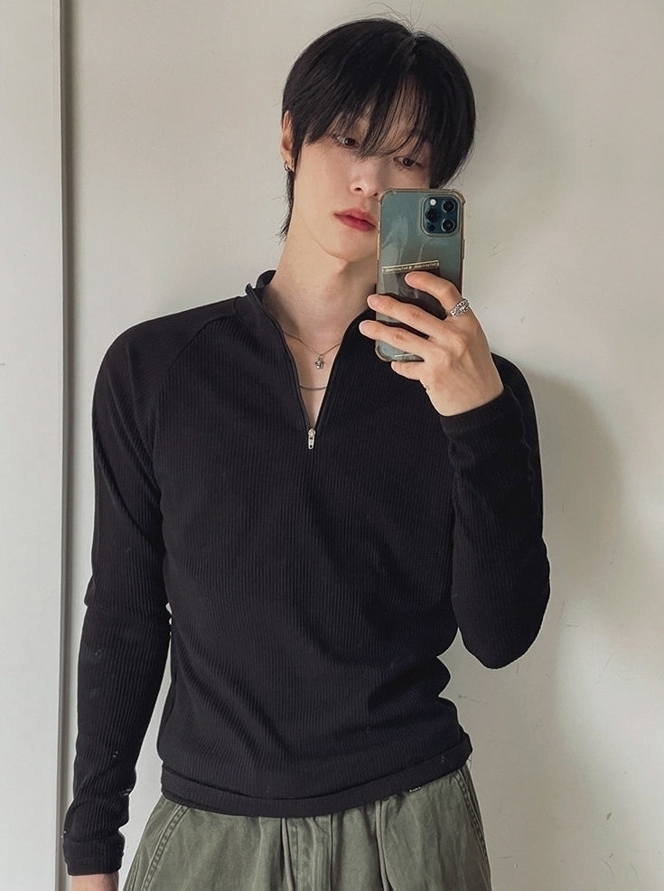 Minimalist Half Zip Long Sleeve Fitness Top