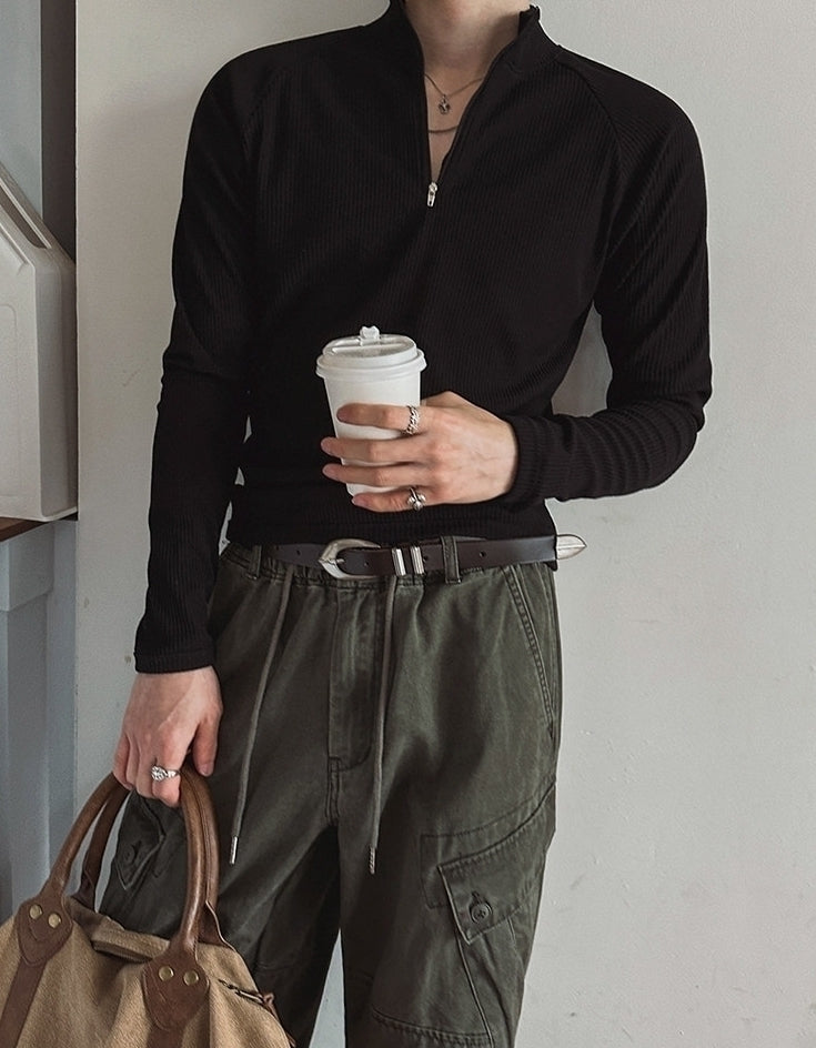 Minimalist Half Zip Long Sleeve Fitness Top