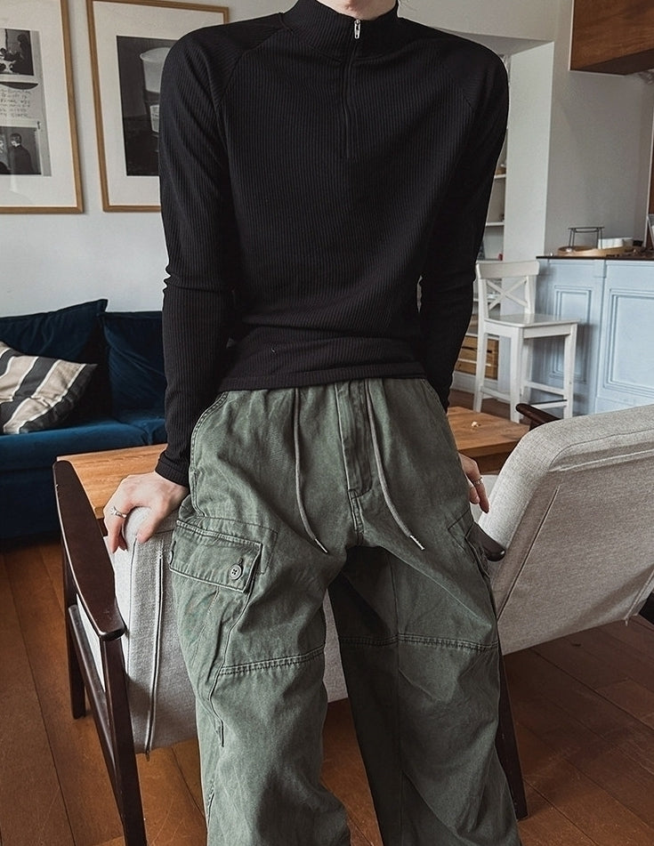 Minimalist Half Zip Long Sleeve Fitness Top
