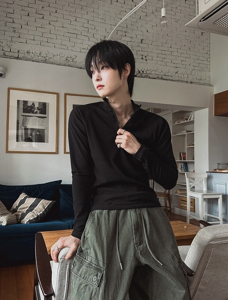 Minimalist Half Zip Long Sleeve Fitness Top