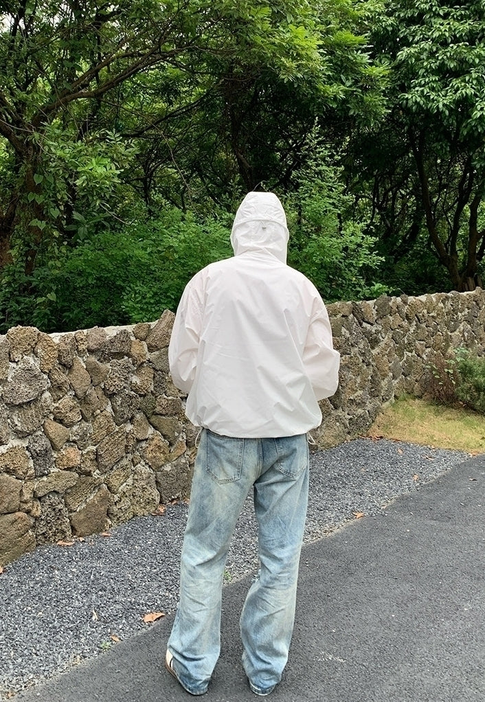 Minimalist Hooded Zip Sun Protection Jacket