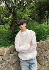 Minimalist Hooded Zip Sun Protection Jacket