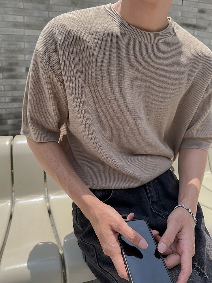 Minimalist Knit Short Sleeve Commuter Top