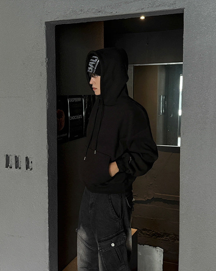 Minimalist Short Hooded Sweatshirt Korean Style Top