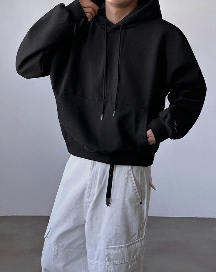 Minimalist Short Hooded Sweatshirt Korean Style Top