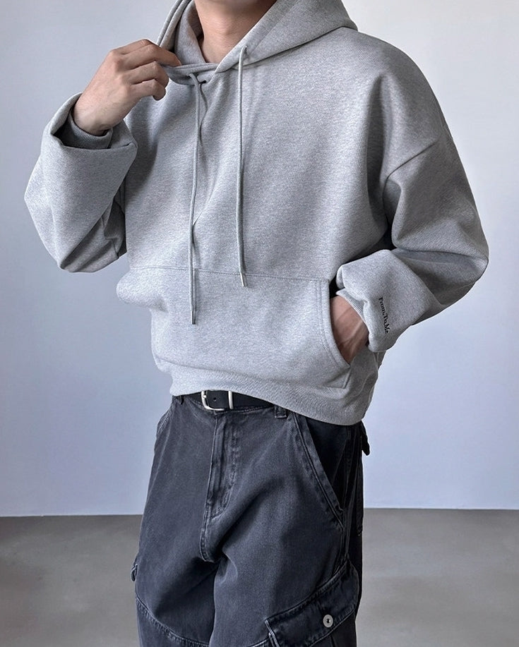 Minimalist Short Hooded Sweatshirt Korean Style Top