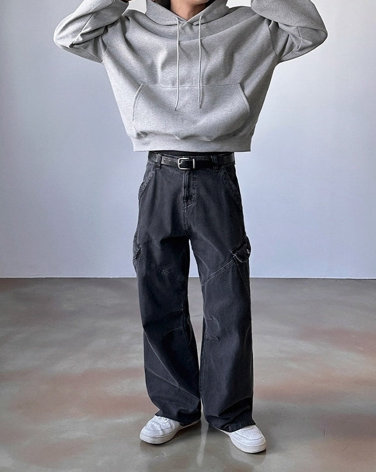 Minimalist Short Hooded Sweatshirt Korean Style Top