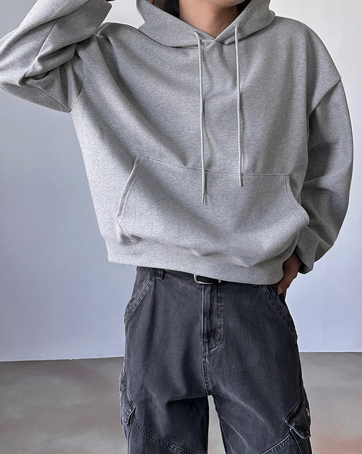 Minimalist Short Hooded Sweatshirt Korean Style Top