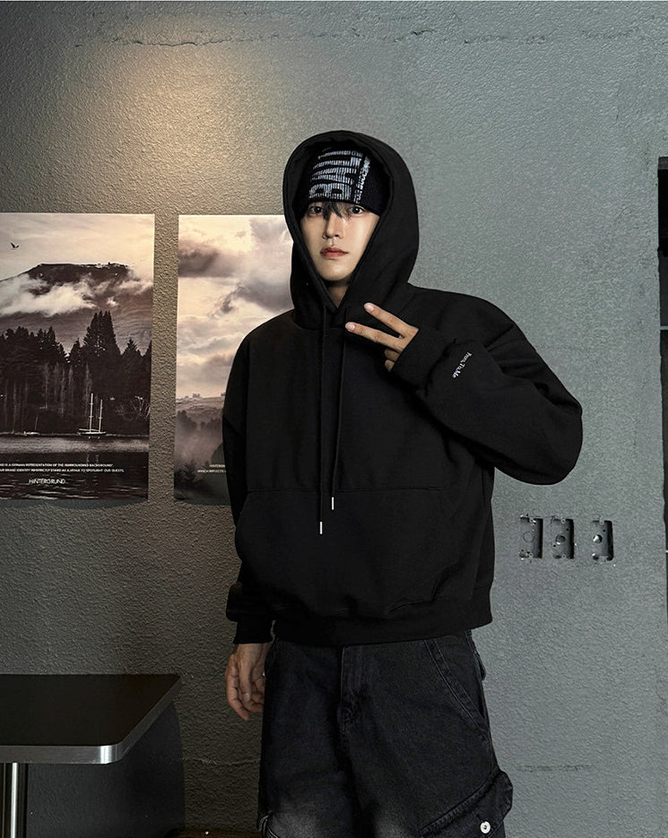 Minimalist Short Hooded Sweatshirt Korean Style Top
