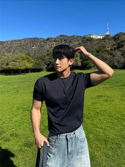 Minimalist Solid Short Sleeve T Shirt