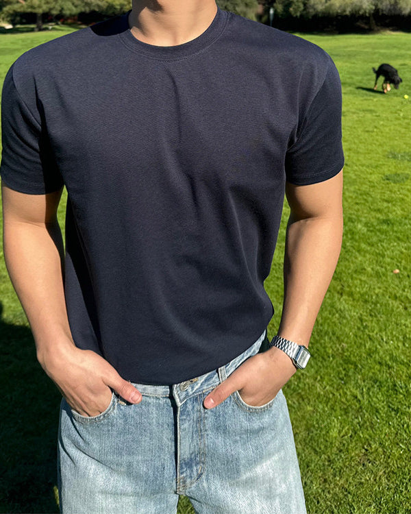 Minimalist Solid Short Sleeve T Shirt