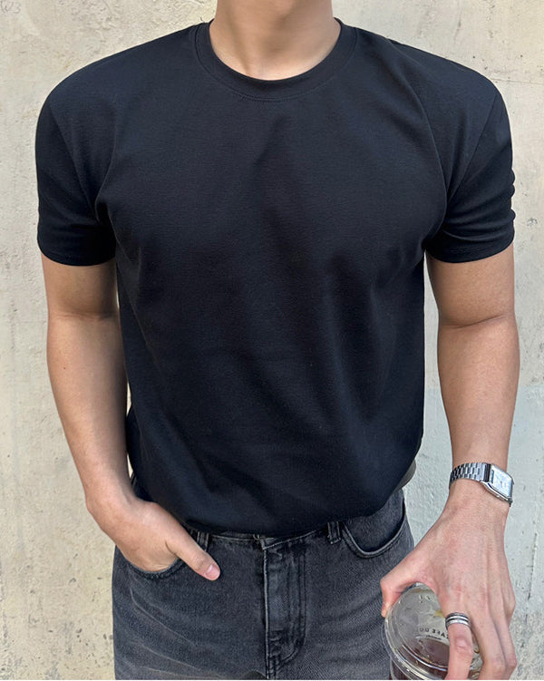 Minimalist Solid Short Sleeve T Shirt
