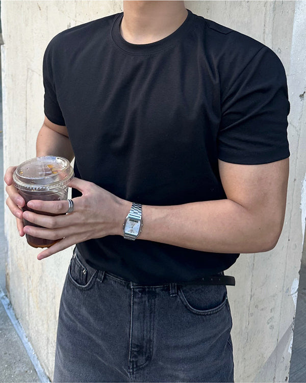 Minimalist Solid Short Sleeve T Shirt