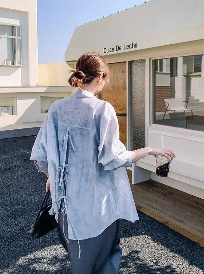 Minimalist Strappy Dress Shirt Set Lazy Slim Fit Two Piece