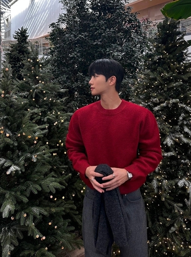 Minimalist Style Round Neck Pullover Sweater