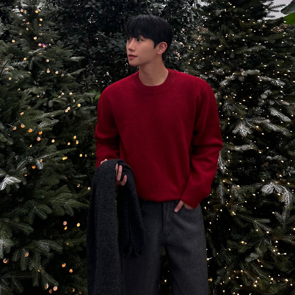 Minimalist Style Round Neck Pullover Sweater