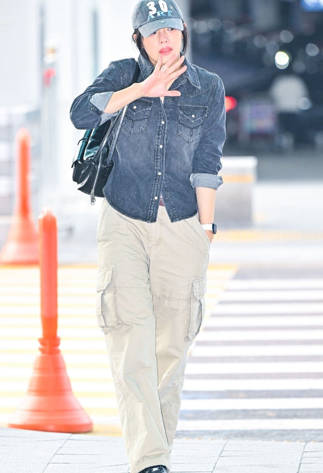 Beige Casual Cargo Pants