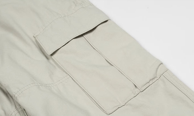 Beige Casual Cargo Pants