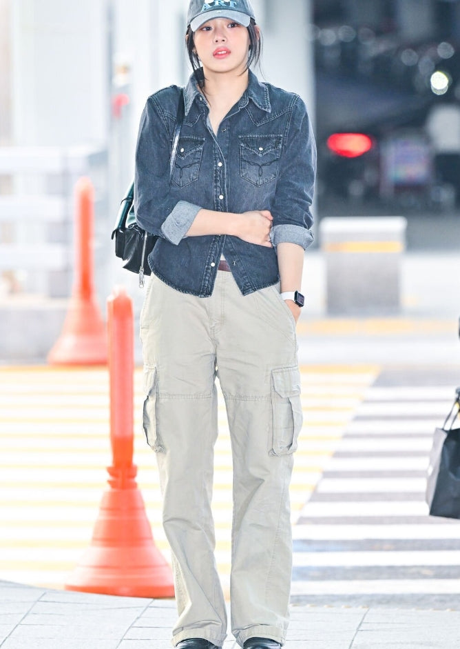 Beige Casual Cargo Pants