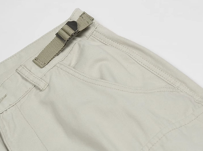 Beige Casual Cargo Pants