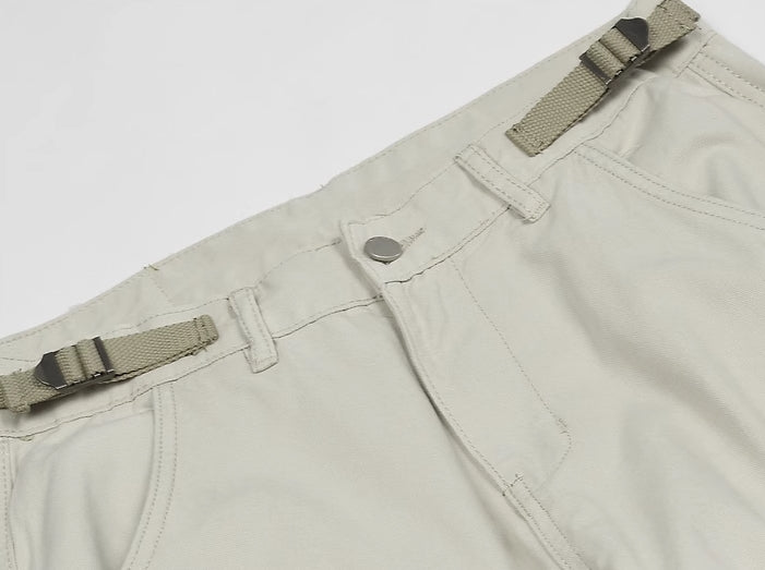 Beige Casual Cargo Pants