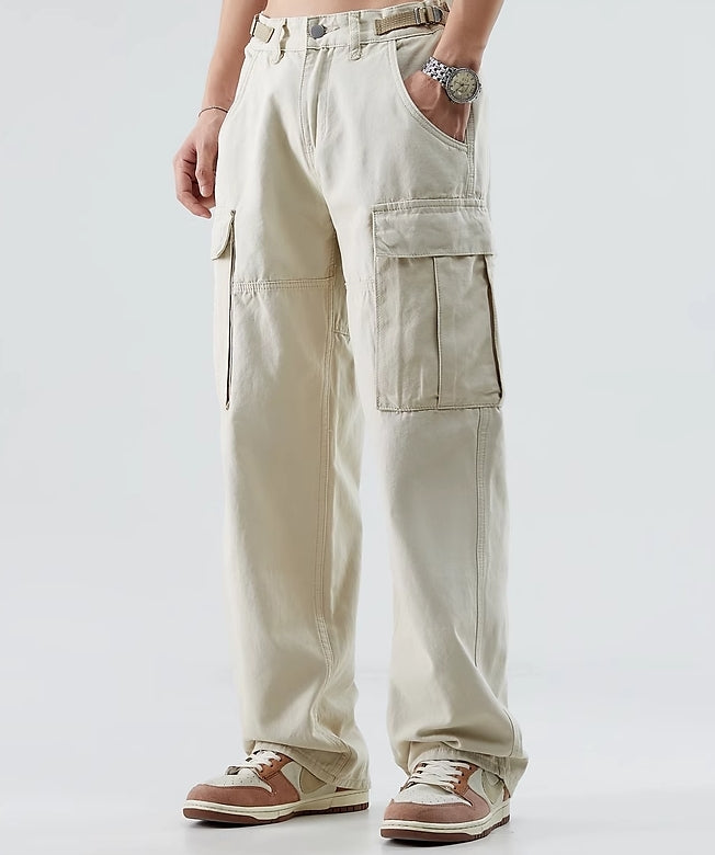 Beige Casual Cargo Pants