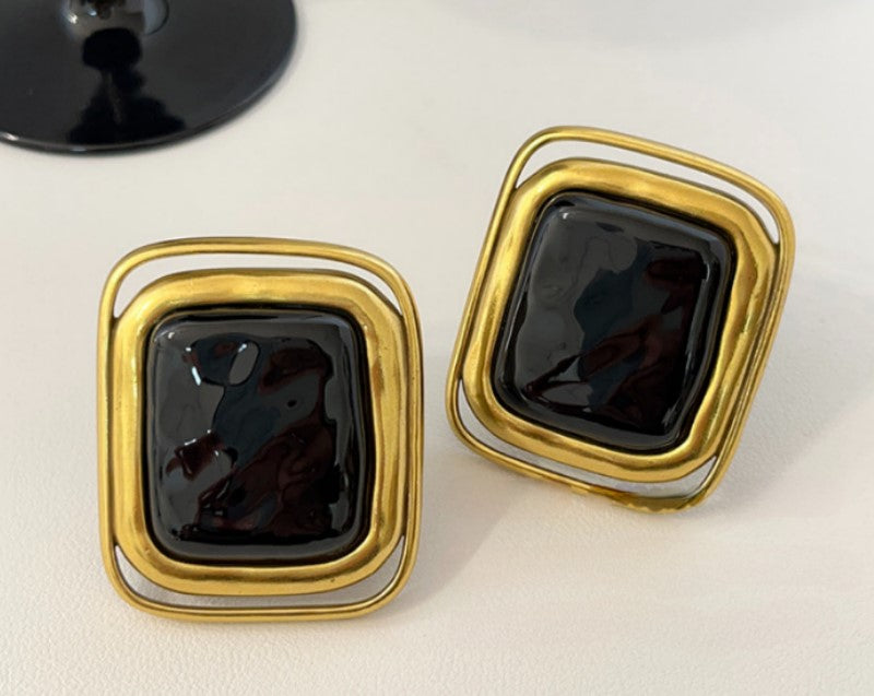 Gold Large Squared Earring