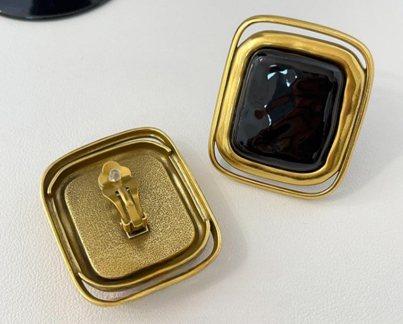 Gold Large Squared Earring