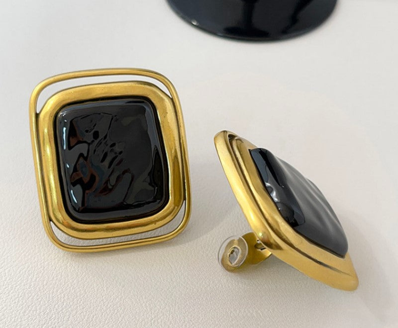 Gold Large Squared Earring