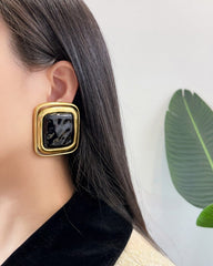 Gold Large Squared Earring