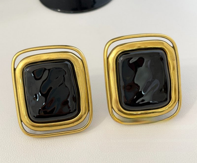 Gold Large Squared Earring