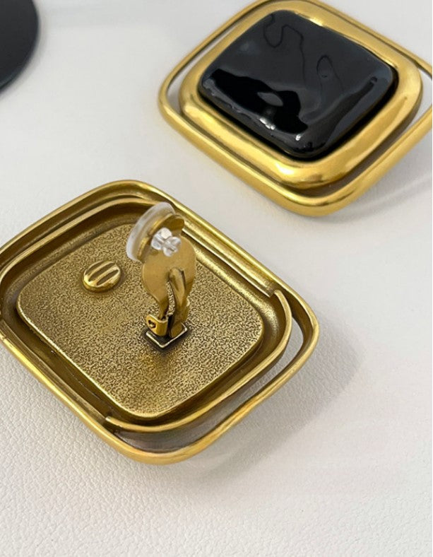 Gold Large Squared Earring
