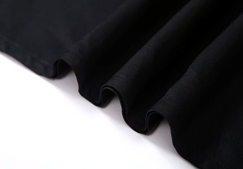 Black Buckled High Slit Skirt