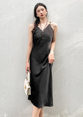 Black Lace Up Multi-Sling Dress