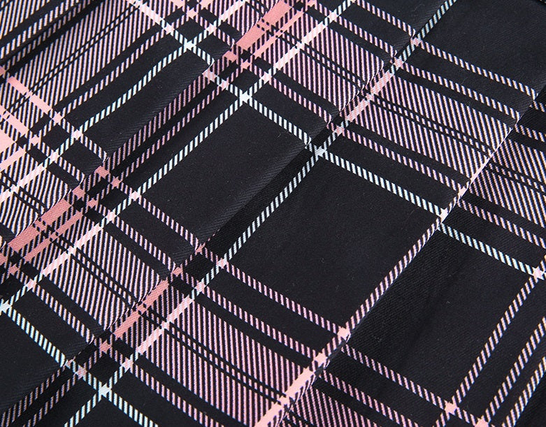 Pink Plaid Lace Skirt