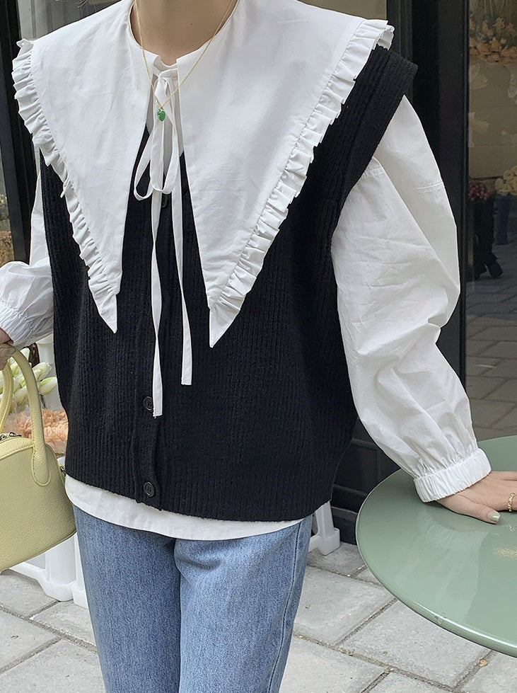 White Pointed Collar Blouse
