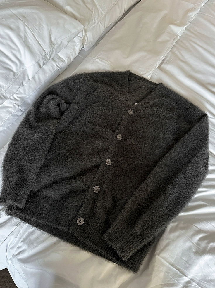 Mohair V-neck Knit Cardigan