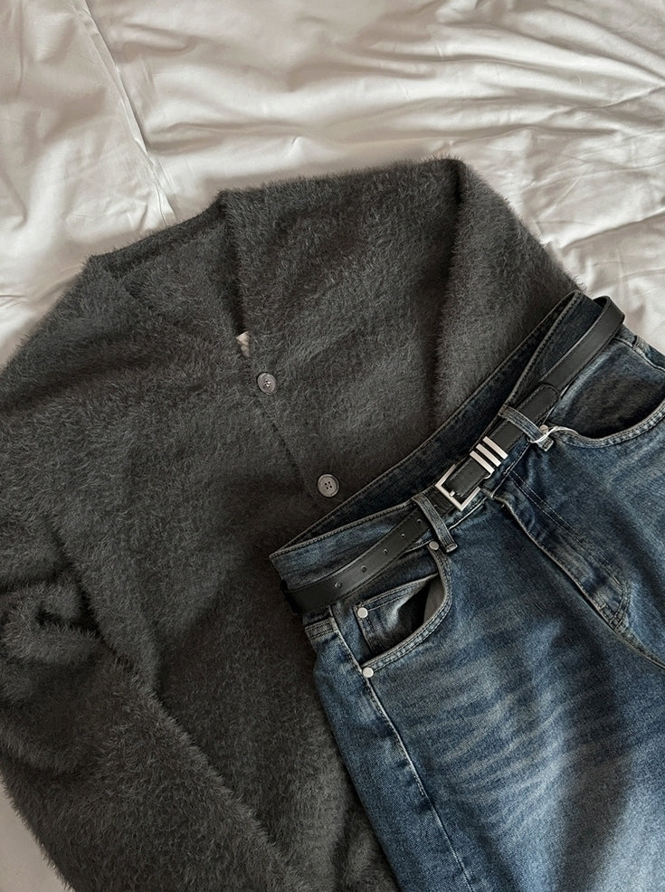 Mohair V-neck Knit Cardigan
