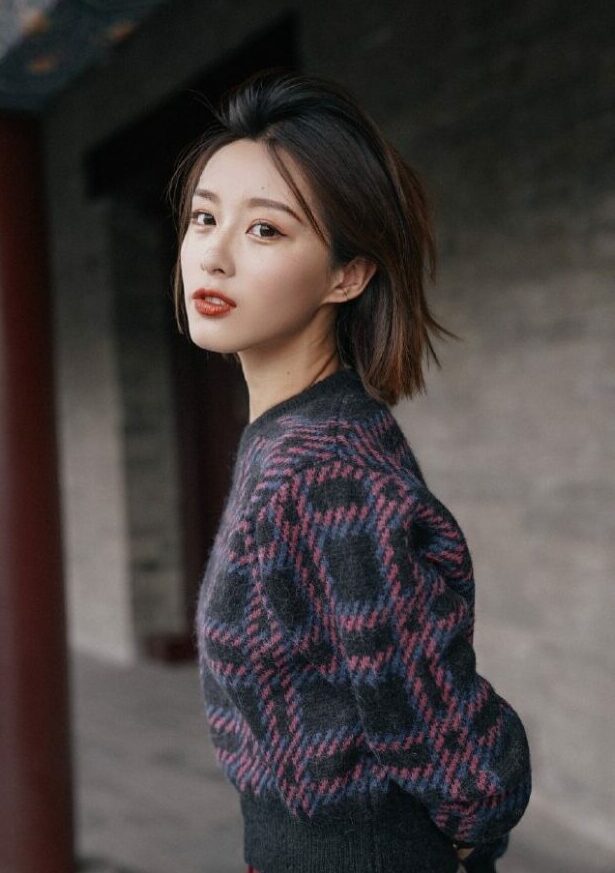 Lilac Checkered Knit Sweater