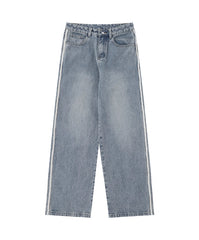 Blue Triple Side Stripes Jeans