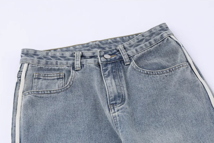 Blue Triple Side Stripes Jeans