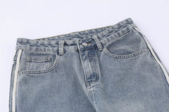 Blue Triple Side Stripes Jeans